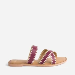 Texto Mules/Tongs^Mule prune en cuir VIOLET