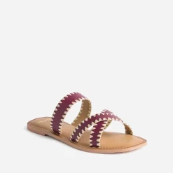Texto Mules/Tongs^Mule prune en cuir VIOLET