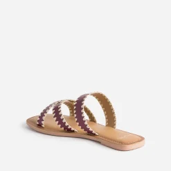 Texto Mules/Tongs^Mule prune en cuir VIOLET