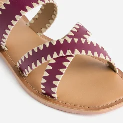 Texto Mules/Tongs^Mule prune en cuir VIOLET