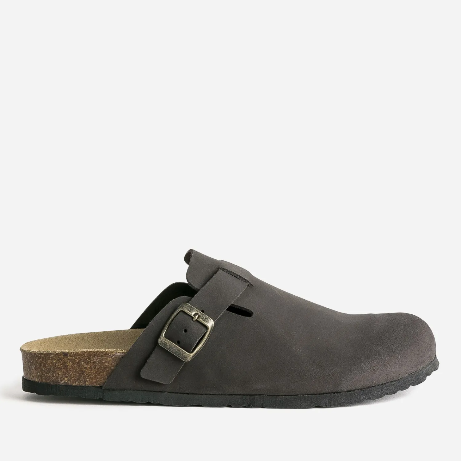 Eram Nu-Pieds/Sandales^Mule-sabot anatomique cuir velours MARRON