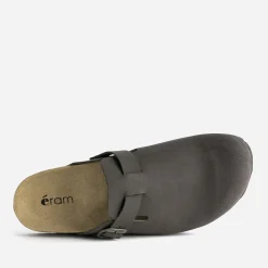 Eram Nu-Pieds/Sandales^Mule-sabot anatomique cuir velours MARRON