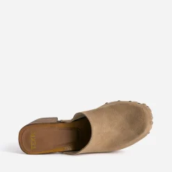 Texto Mules/Tongs|Sandales^Mule-sabot cuir velours BEIGE