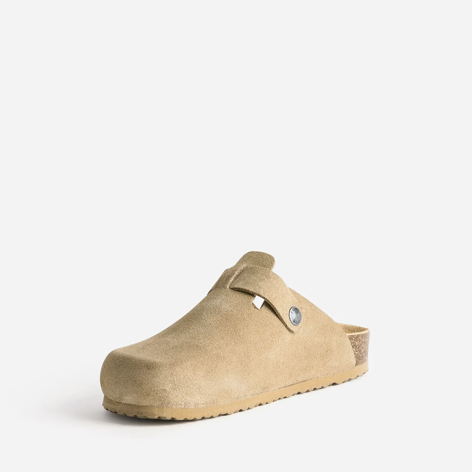 Texto Mules/Tongs|Sandales^Mule-sabot en cuir velours BEIGE