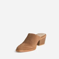 Texto Mules/Tongs|Sandales^Mule-santiag marron cuir velours TAUPE
