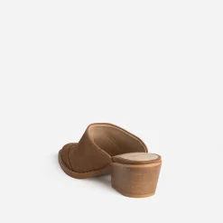 Texto Mules/Tongs|Sandales^Mule-santiag marron cuir velours TAUPE