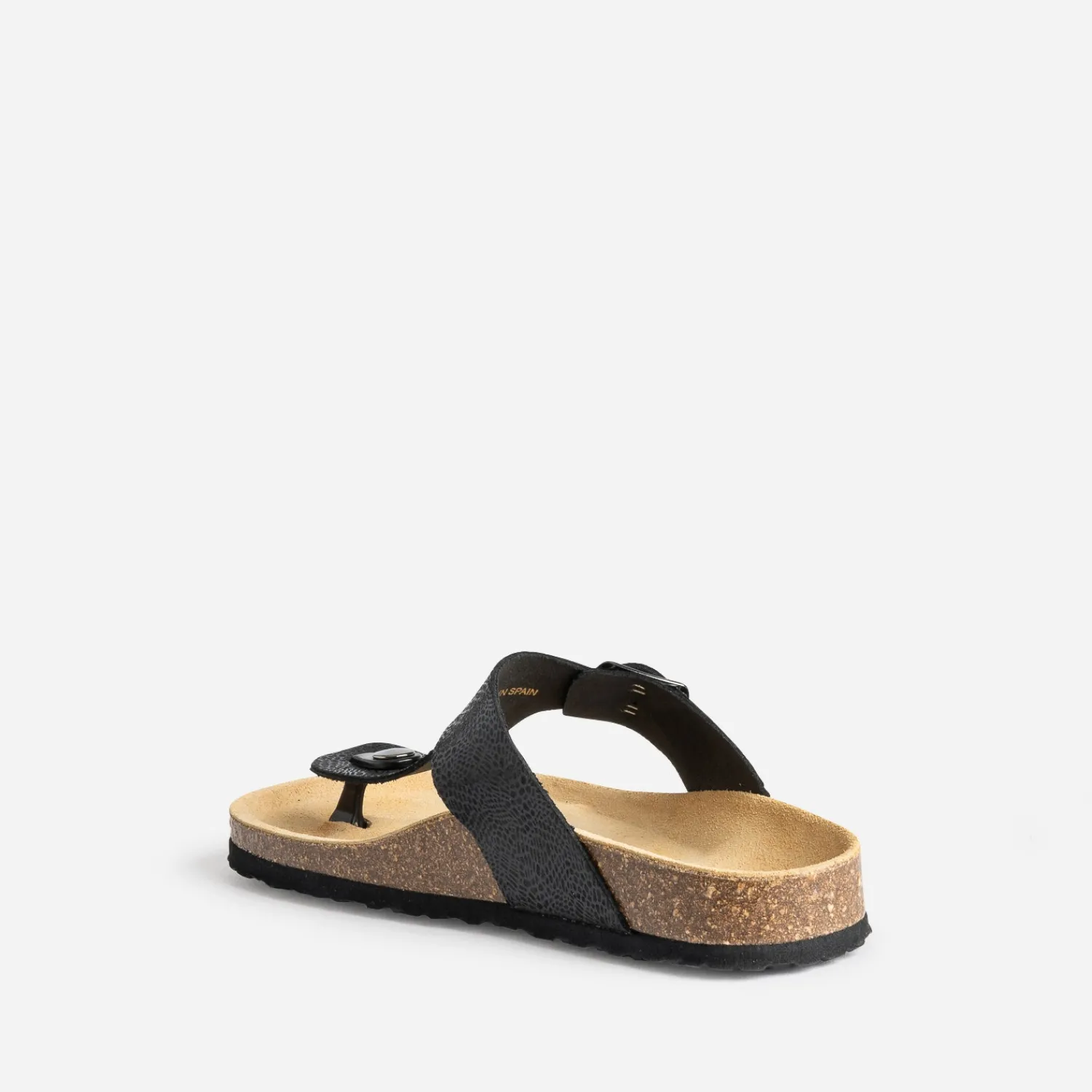 Eram Mules/Tongs^Mule-tong anatomique noire cuir éco-conçu GRIS
