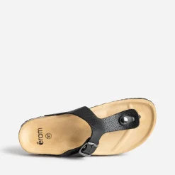 Eram Mules/Tongs^Mule-tong anatomique noire cuir éco-conçu GRIS