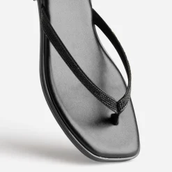 Texto Mules/Tongs^Mule-tong e brides strassées NOIR
