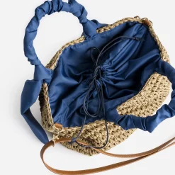 Eram Sacs Cabas|Sacs À Main^Panier foncé tressé à anses bleues BEIGE