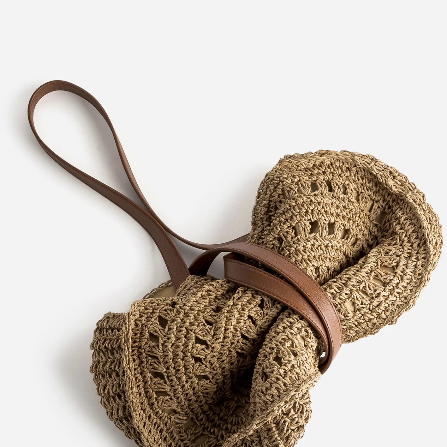 Eram Sacs Cabas^Panier rond foncé paille papier BEIGE