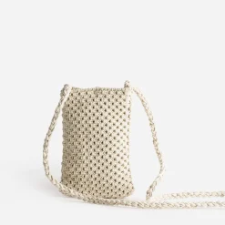 Texto Petite Maroquinerie^Pochette à téléphone en macramé BEIGE