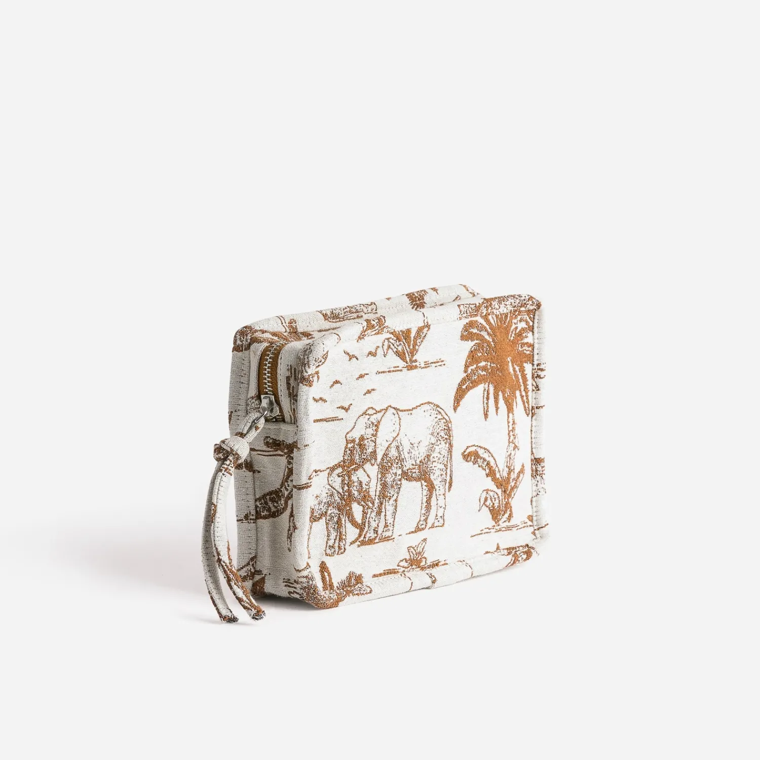 Texto Petite Maroquinerie^Pochette camel jacquard à motif éléphants BEIGE
