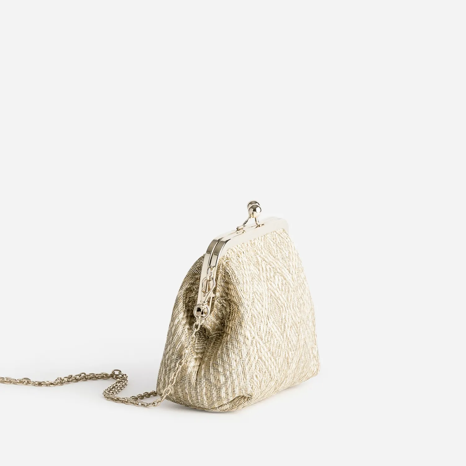 Eram Sacs À Main^Pochette minaudière paille écru brodé OR