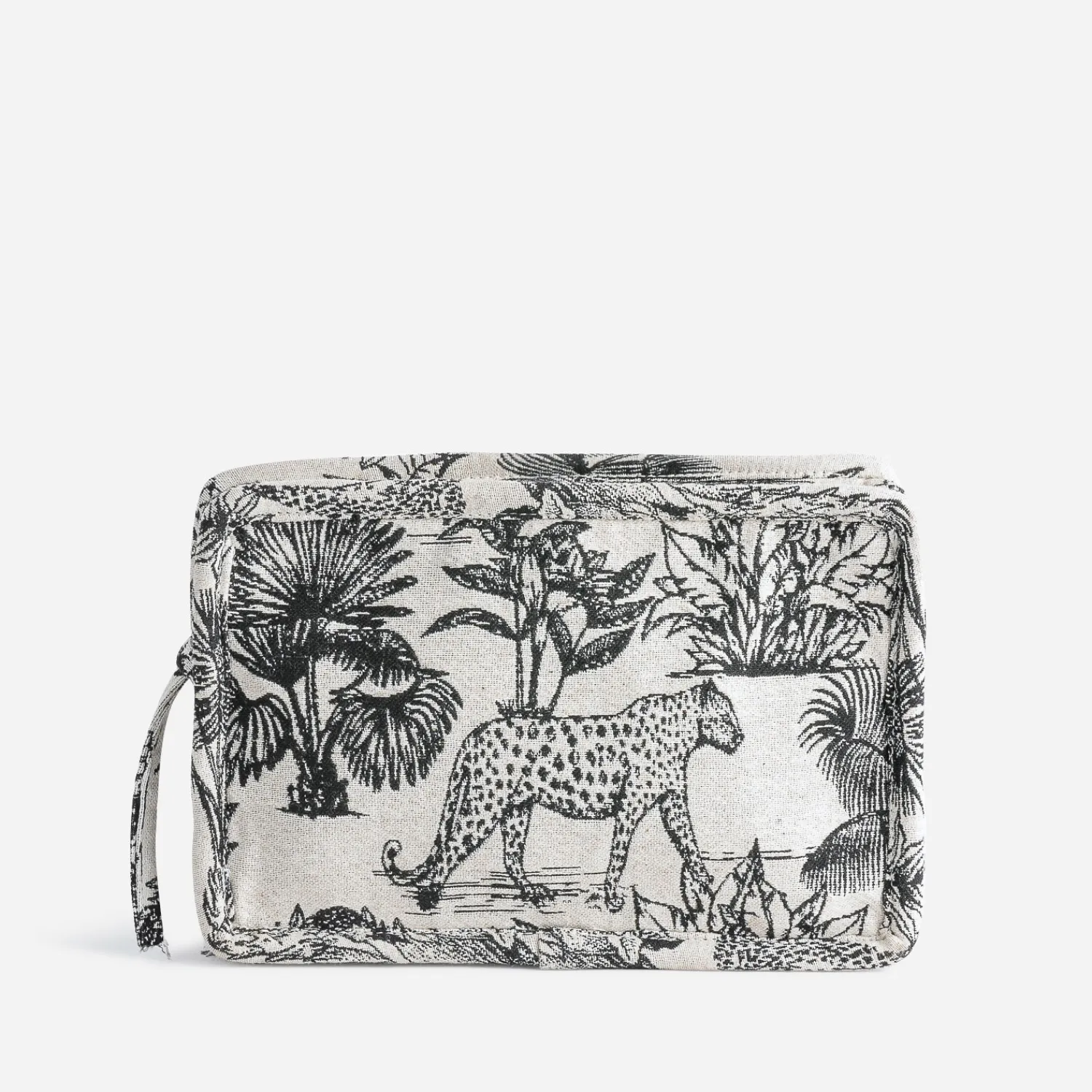 Texto Pochettes|Petite Maroquinerie^Pochette e jacquard à motif jungle NOIR