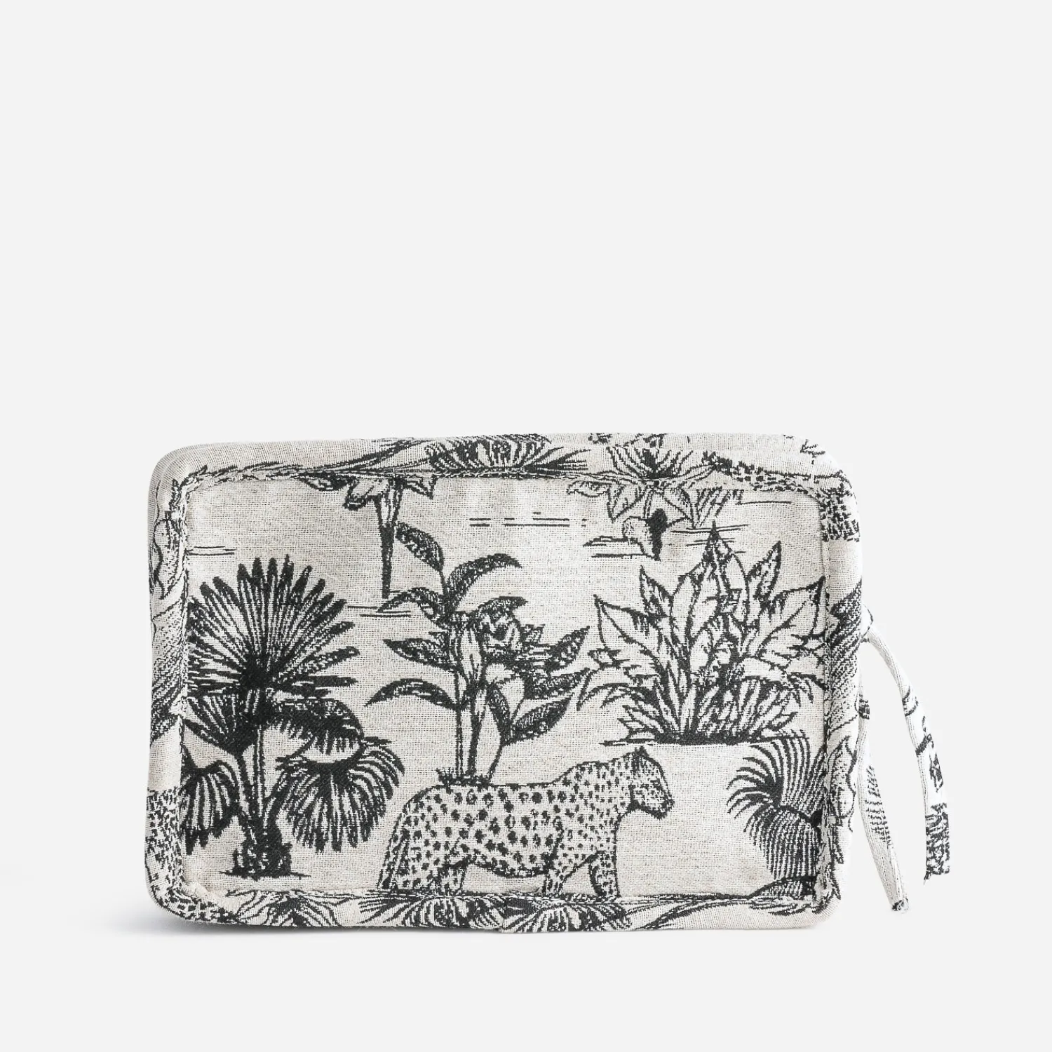 Texto Pochettes|Petite Maroquinerie^Pochette e jacquard à motif jungle NOIR