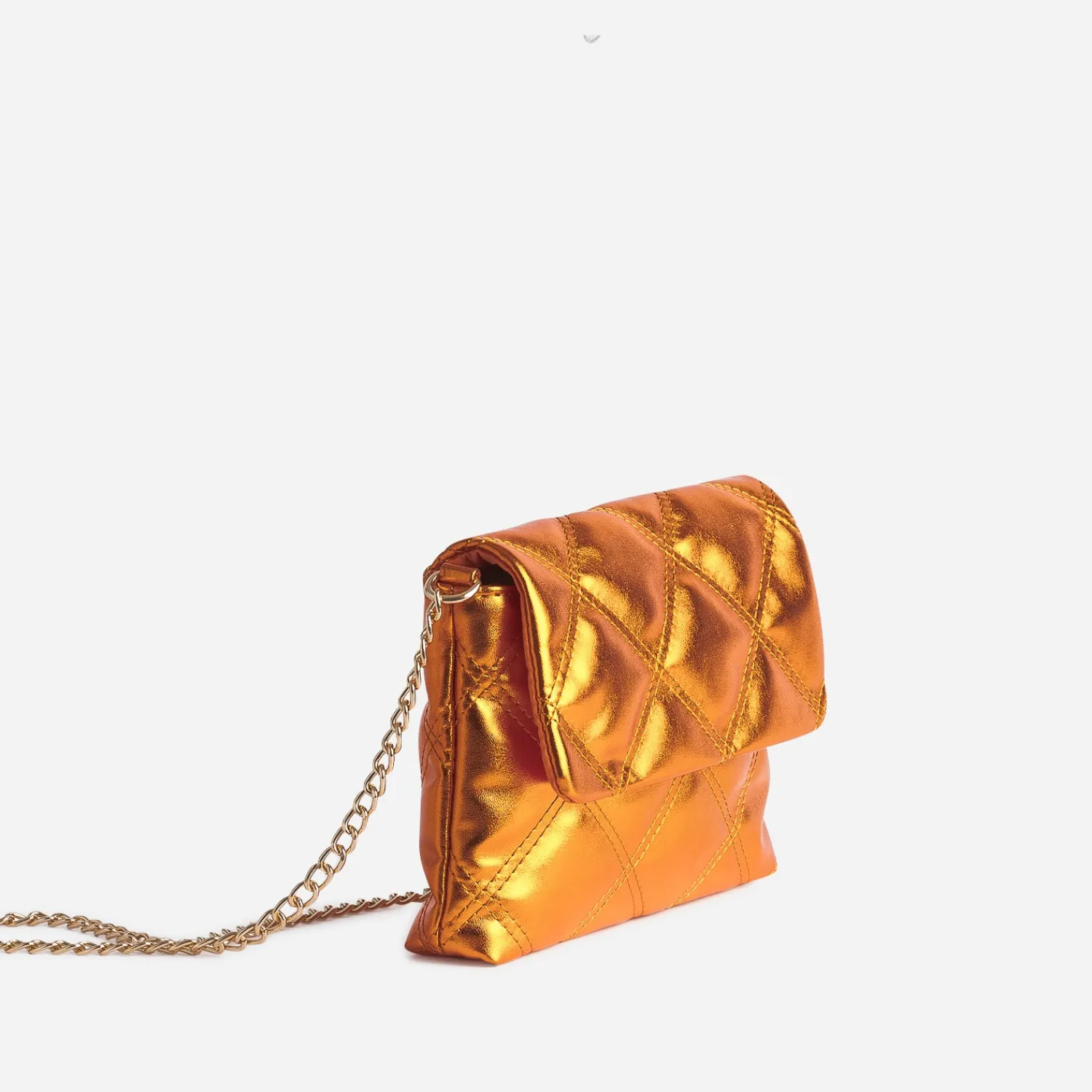 Texto Sacs À Main^Pochette métallisé matelassée ORANGE