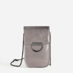 Texto Pochettes|Petite Maroquinerie^Pochette téléphone tactile gris métallisé ARGENT