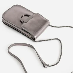 Texto Pochettes|Petite Maroquinerie^Pochette téléphone tactile gris métallisé ARGENT