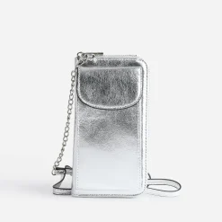 Texto Petite Maroquinerie^Pochette-téléphone métallisé ARGENT