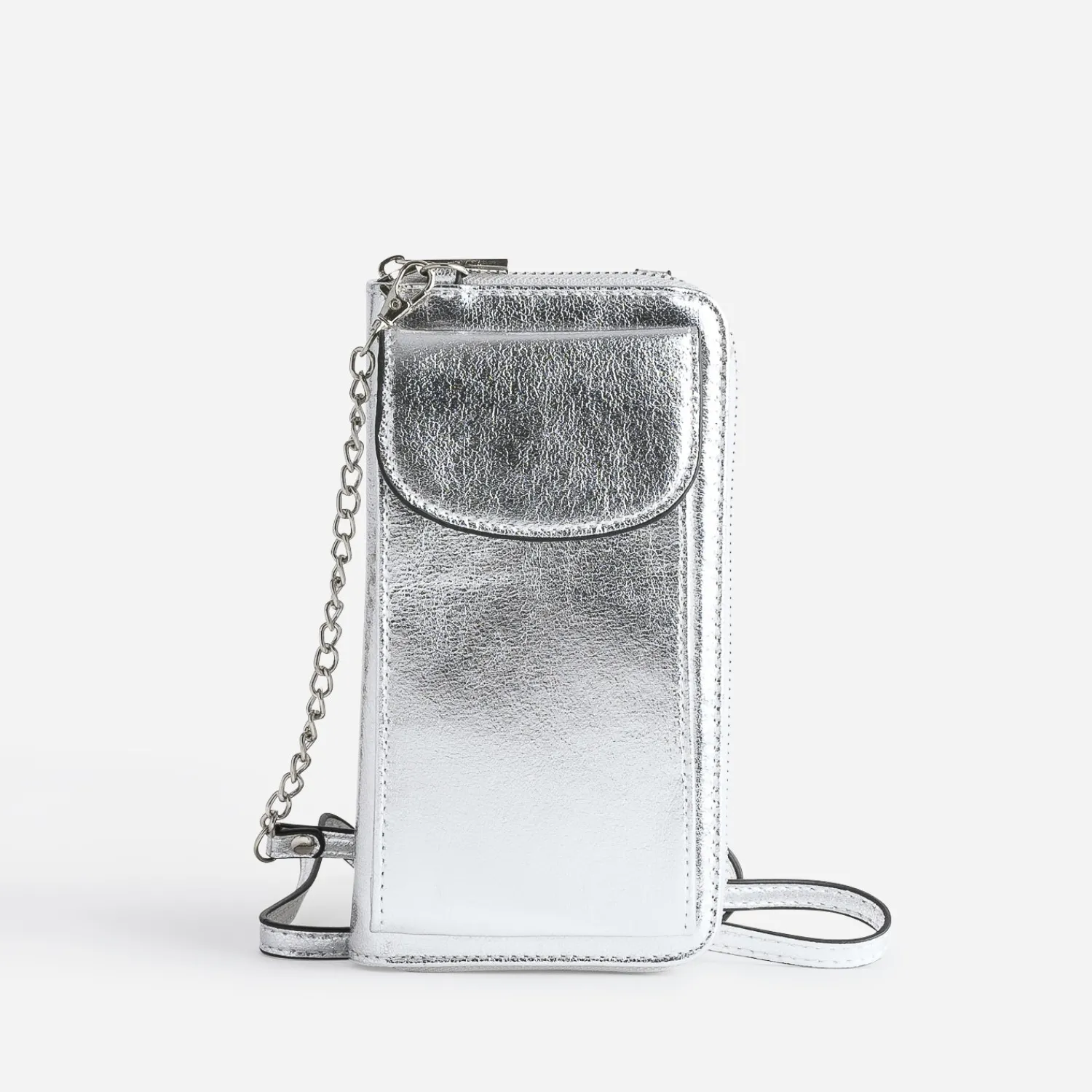 Texto Petite Maroquinerie^Pochette-téléphone métallisé ARGENT
