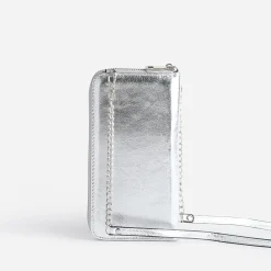 Texto Petite Maroquinerie^Pochette-téléphone métallisé ARGENT
