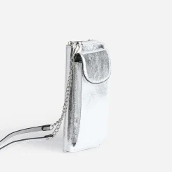 Texto Petite Maroquinerie^Pochette-téléphone métallisé ARGENT