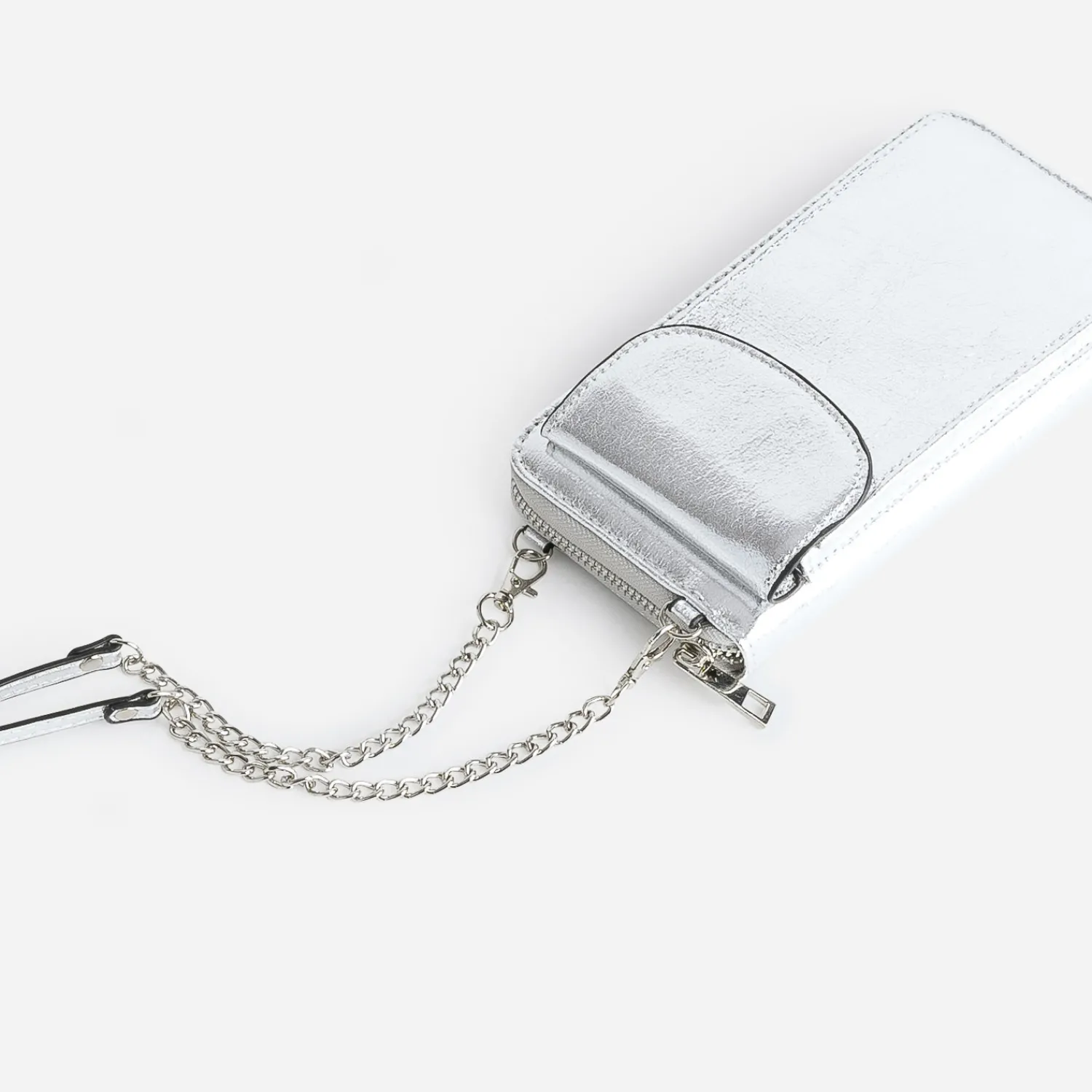 Texto Petite Maroquinerie^Pochette-téléphone métallisé ARGENT