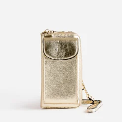 Texto Pochettes|Petite Maroquinerie^Pochette-téléphone dé métallisé OR