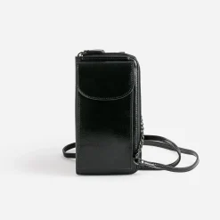 Texto Petite Maroquinerie^Pochette-téléphone glacé NOIR