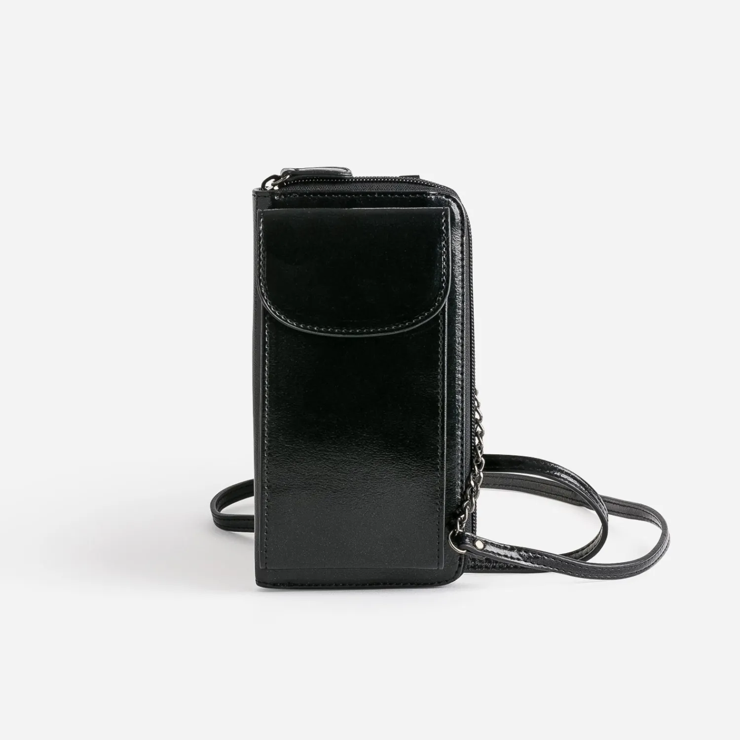Texto Petite Maroquinerie^Pochette-téléphone glacé NOIR