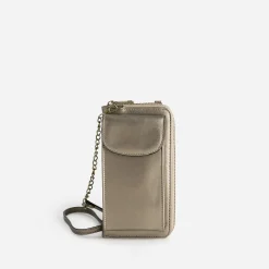 Texto Petite Maroquinerie^Pochette-téléphone taupe métallisé MARRON