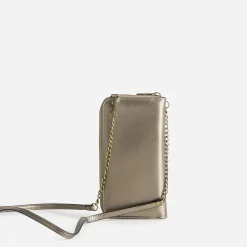 Texto Petite Maroquinerie^Pochette-téléphone taupe métallisé MARRON