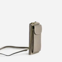 Texto Petite Maroquinerie^Pochette-téléphone taupe métallisé MARRON