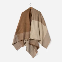Eram Ponchos|Echarpes & Foulards^Poncho et écru à motif carreaux CAMEL