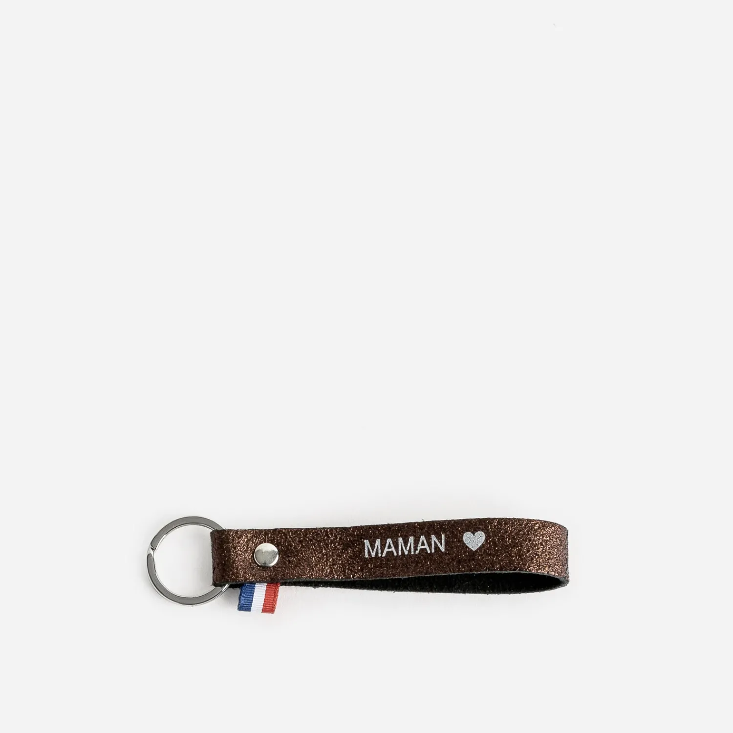 Eram Autres Accessoires^Porte-clés irisé en cuir gravé MARRON