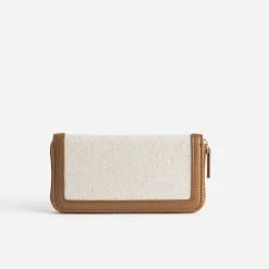 Eram Petite Maroquinerie^Portefeuille beige et cognac bi-matière CAMEL