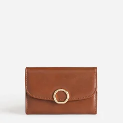 Eram Petite Maroquinerie^Portefeuille détail anneau métal doré COGNAC