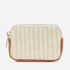 Eram Petite Maroquinerie^Porte-monnaie beige et or tressé CAMEL