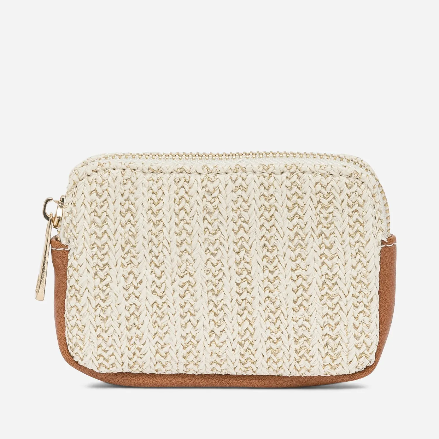 Eram Petite Maroquinerie^Porte-monnaie beige et or tressé CAMEL