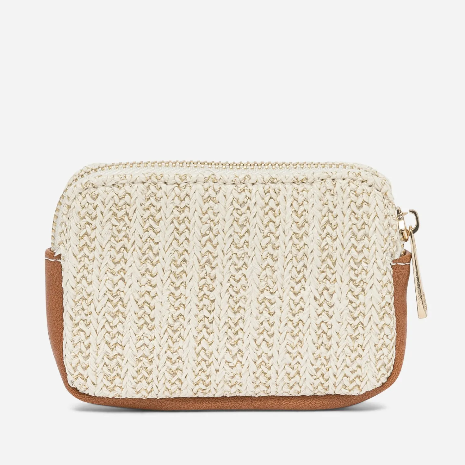 Eram Petite Maroquinerie^Porte-monnaie beige et or tressé CAMEL