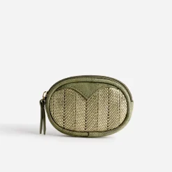 Eram Petite Maroquinerie^Porte-monnaie avec tressage doré KAKI