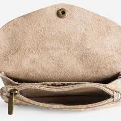 Texto Capsule Maroquinerie Cuir|Petite Maroquinerie^Porte-monnaie cuir velours motif doré BEIGE