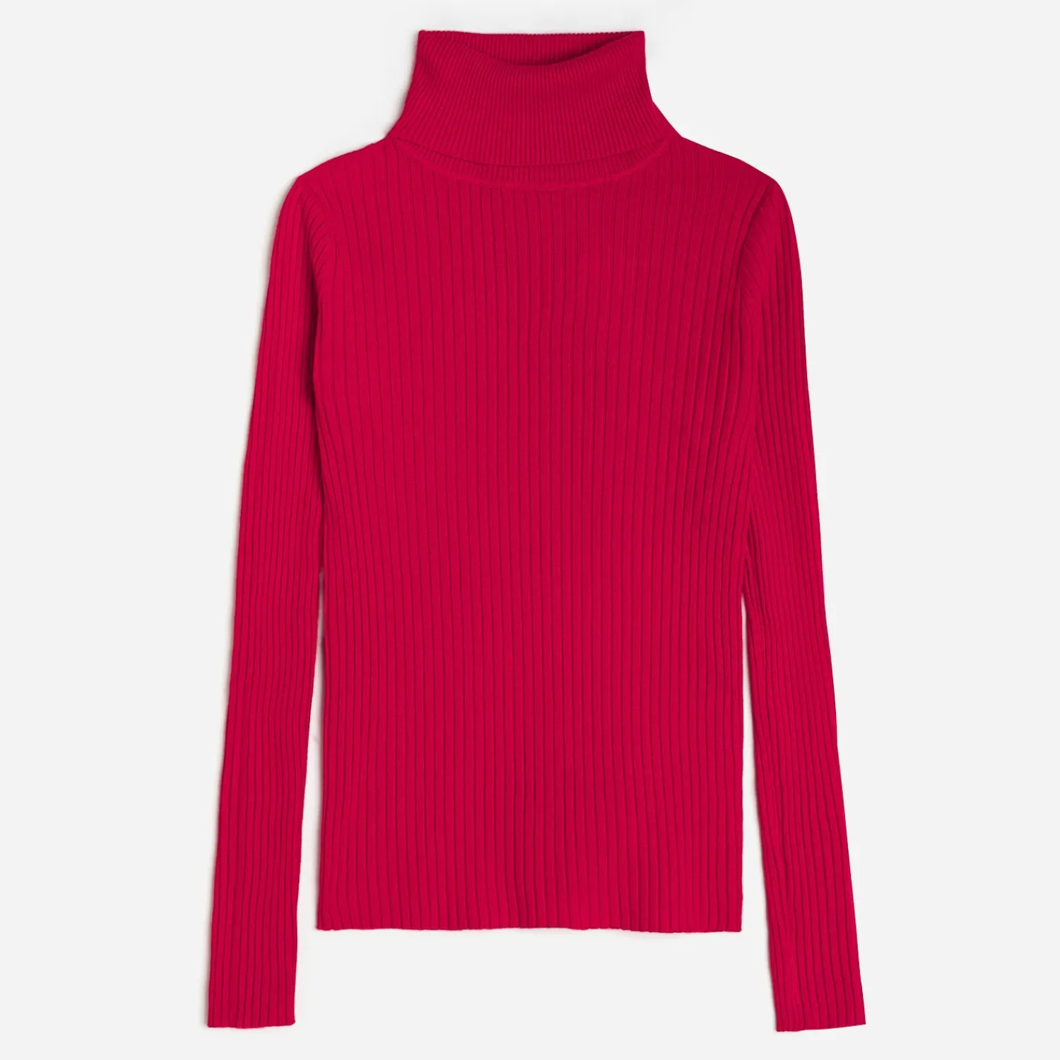Texto Pulls^Pull côtelé à col roulé ROUGE