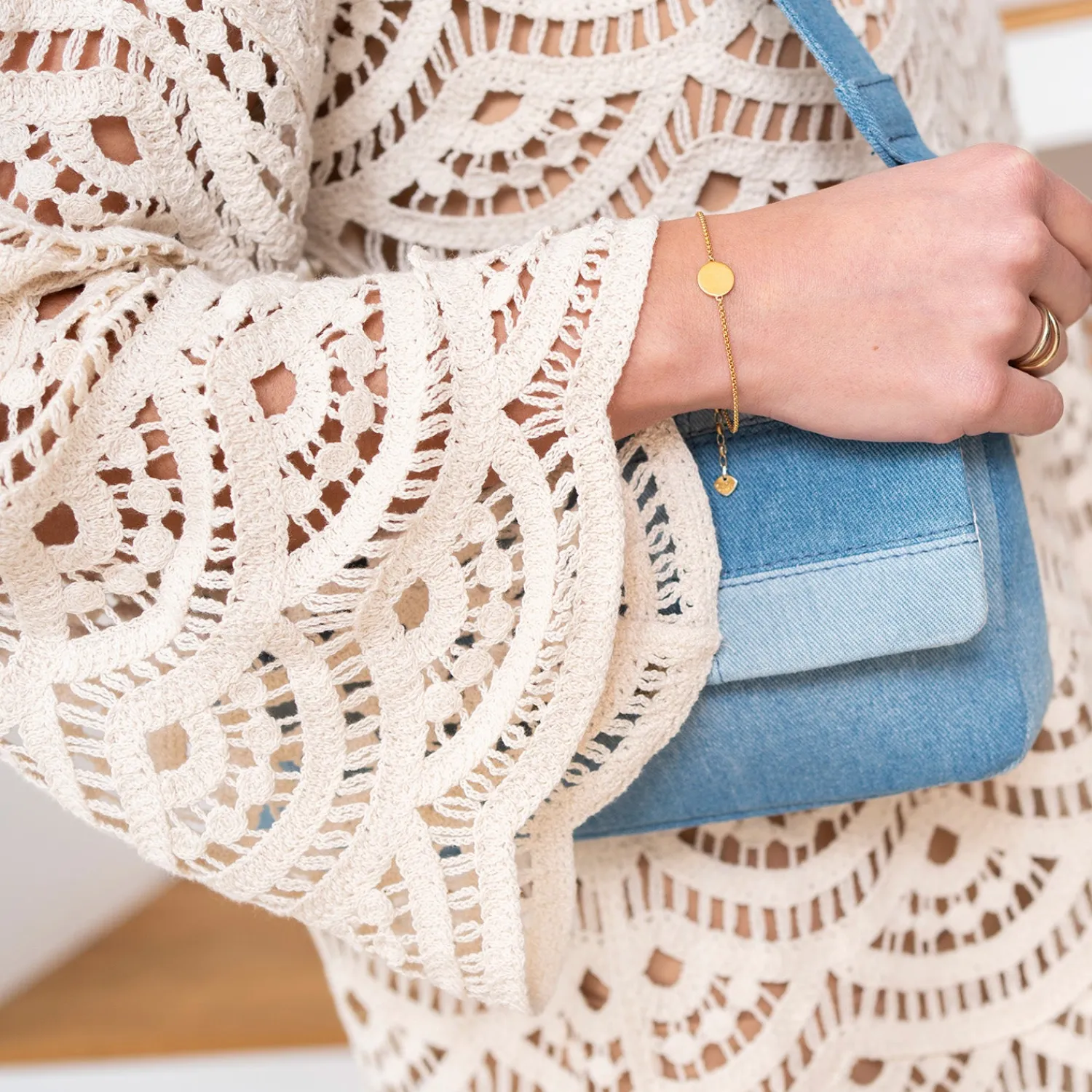 Texto Robes^Robe écrue façon macramé BEIGE