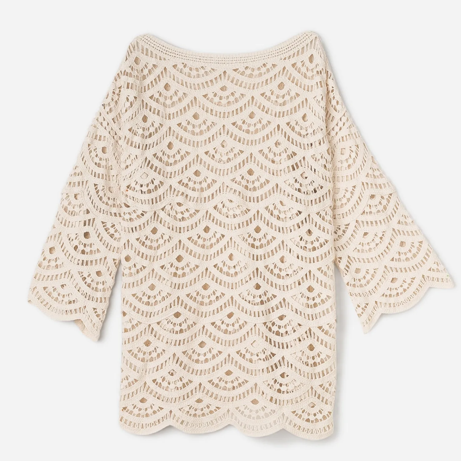 Texto Robes^Robe écrue façon macramé BEIGE