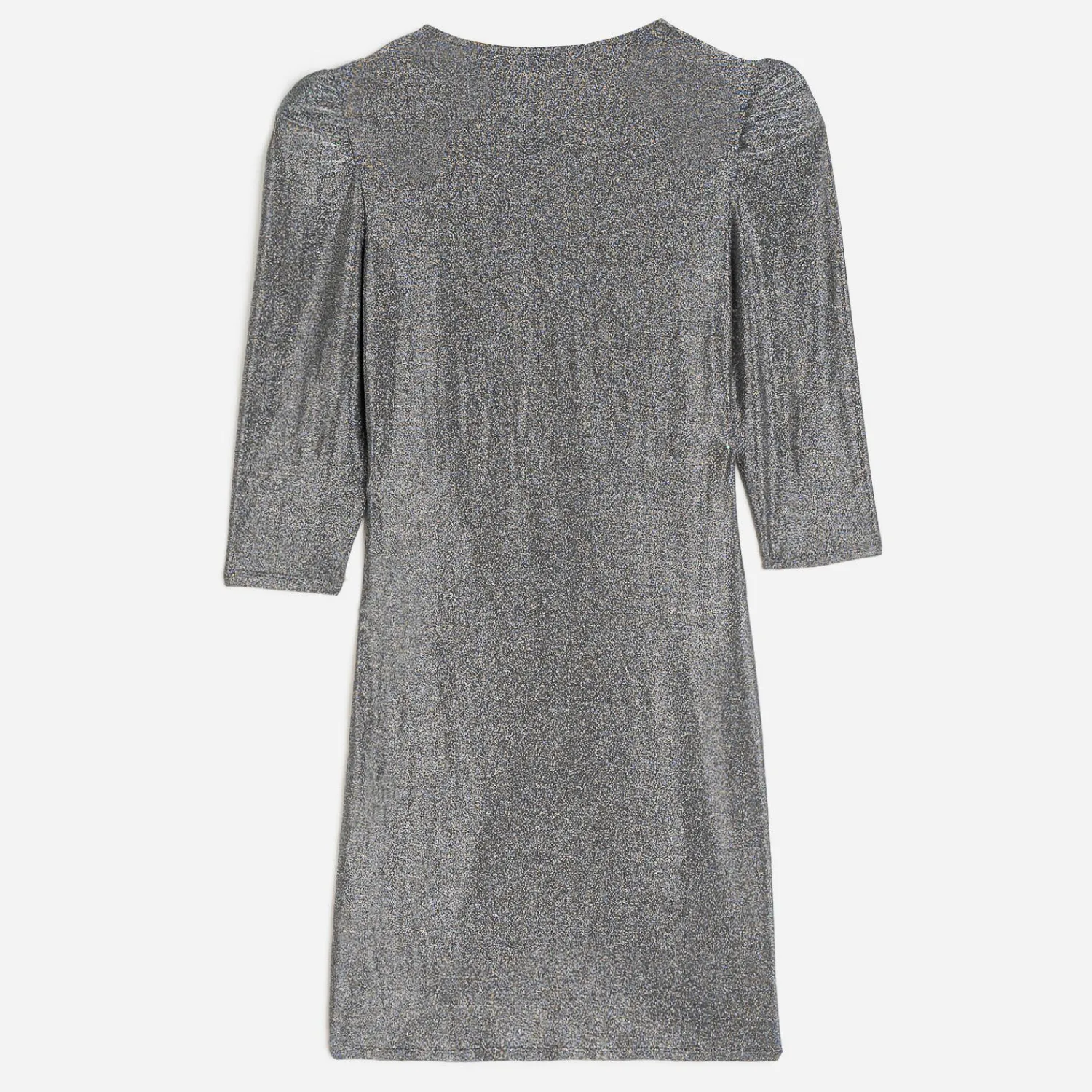 Texto Robes^Robe grise métallisée drapée ARGENT