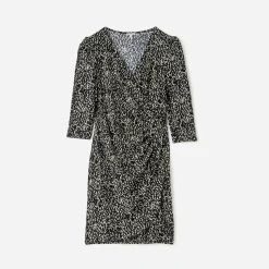 Texto Robes^Robe e drapée à imprimé animalier NOIR