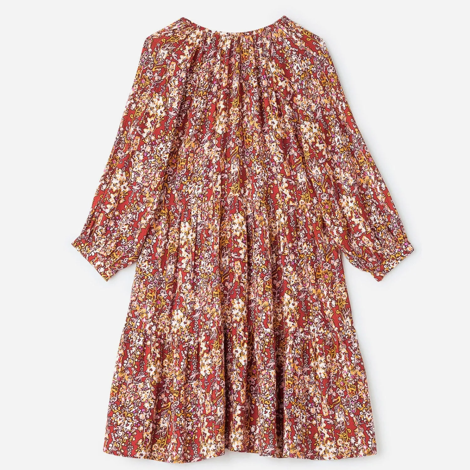 Texto Robes^Robe rouille à imprimé fleuri ORANGE