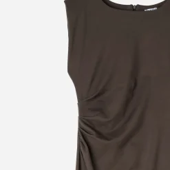 Texto Robes^Robe-tube longue chocolat MARRON
